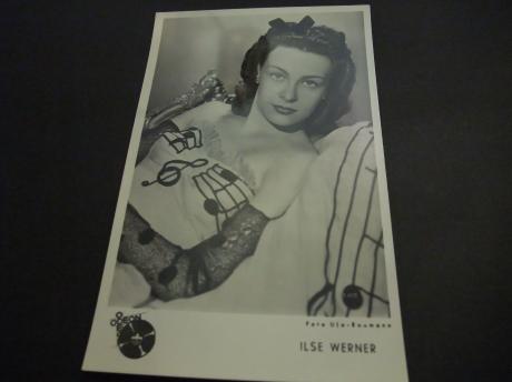 Ilse Werner Duitse ,danseres,actrice (Die schwedische Nachtigall (1941) fotokaart